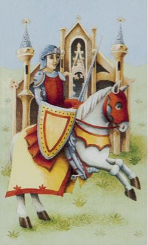 Tarotkaart 'Ridder van Zwaarden'