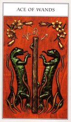 Tarotkaart 'Aas van Staven'