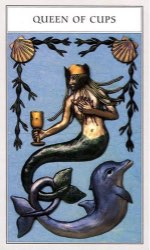 Tarotkaart 'Koningin van Kelken'