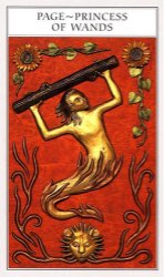Tarotkaart 'Schildknaap van Staven'