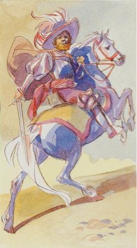 Tarotkaart 'Ridder van Zwaarden'