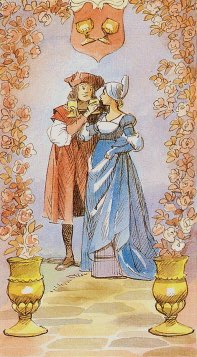 Tarotkaart 'Zes van Kelken'