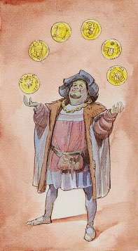 Tarotkaart 'Zes van Pentagrammen'