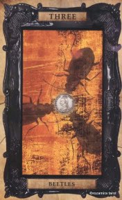 Tarotkaart 'Drie van Pentagrammen'