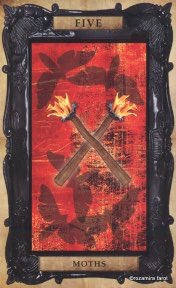 Tarotkaart 'Vijf van Staven'