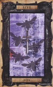 Tarotkaart 'Vijf van Zwaarden'