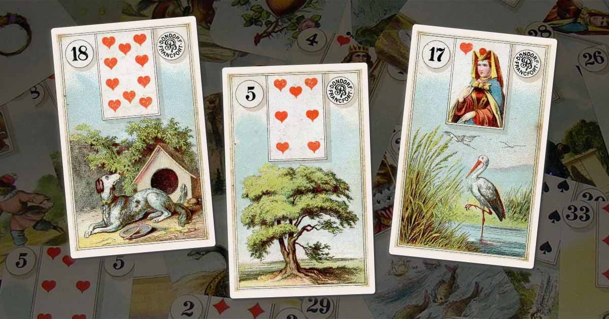 Lenormand drie kaarten legging - Kaartlegging.nl