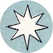 Closeup van het symbool Ster in de tarotkaart De Ster