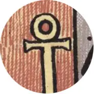 Closeup van het symbool Ankh in de tarotkaart 