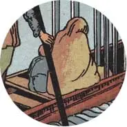 Closeup van het symbool Boot in de tarotkaart 