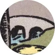 Closeup van het symbool Brug in de tarotkaart 