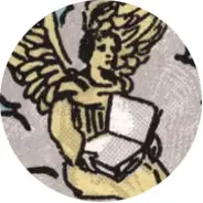 Closeup van het symbool Engel in de tarotkaart 