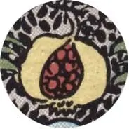 Closeup van het symbool Granaatappel in de tarotkaart 