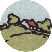 Closeup van het symbool Huis in de tarotkaart 