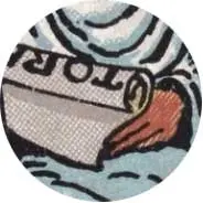 Closeup van het symbool Perkamentrol in de tarotkaart 