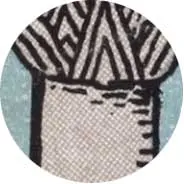 Closeup van het symbool Pilaar in de tarotkaart 
