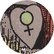 Closeup van het symbool Schild in de tarotkaart 