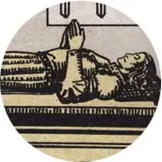 Closeup van het symbool Tombe in de tarotkaart 