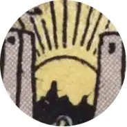 Closeup van het symbool De Zon in de tarotkaart 